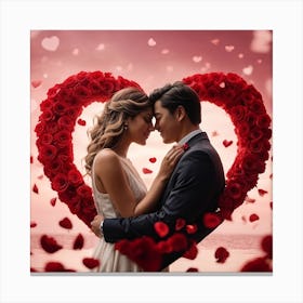 Valentine'S Day and lovely couple Canvas Print