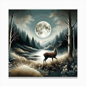 Deer In The Forest 10 Canvas Print