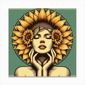 Sunflower Woman 1 Canvas Print