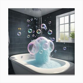 Bubbles In The Bathtub Canvas Print