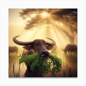 Water Buffalo Moringa Lunch Canvas Print