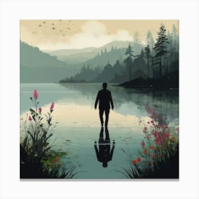 Man Walking On Water Canvas Print