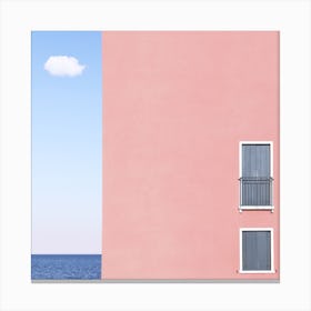 The House The Cloud The Sea Square Canvas Print