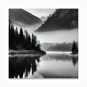 Misty Lake Canvas Print