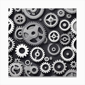 Gears On A Black Background 27 Canvas Print