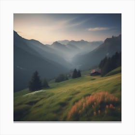 Sunset In The Alps Canvas Print