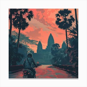 Sunset In Angkor 1 Canvas Print