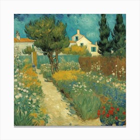 Garden in Bloom Arles, c.1888 Vincent van Gogh 2 Canvas Print