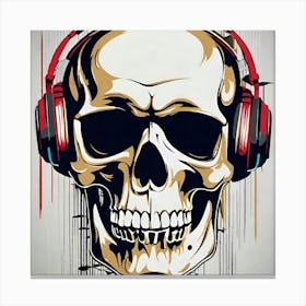 Skull With Headphones 137 Canvas Print