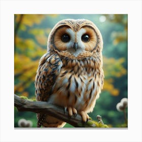 Owl In The Forest Canvas Print