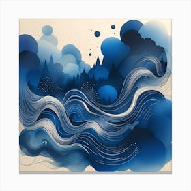 Abstract Blue Sky With Clouds Canvas Print