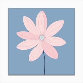 A White And Pink Flower In Minimalist Style Square Composition 561 Canvas Print