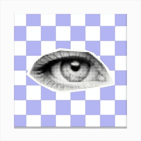Checkerboard Eye Purple Canvas Print
