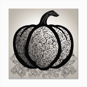 Pumpkin In Black And White Canvas Print