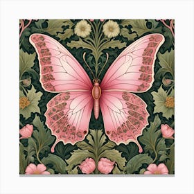 Pink Butterfly william morris inspired Canvas Print