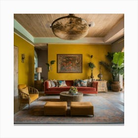 Yellow Living Room 6 Canvas Print