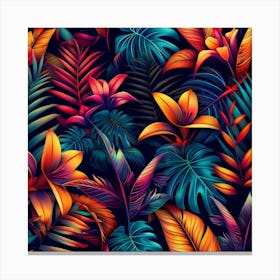 Tropical Leaves Wallpaper 1 Canvas Print