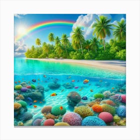 Rainbow Over The Ocean Canvas Print