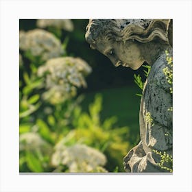 Angel Statue In The Garden 1 Canvas Print