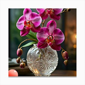 Orchids In A Vase Canvas Print