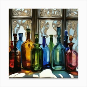 Vintage Colored Bottles 04 Canvas Print