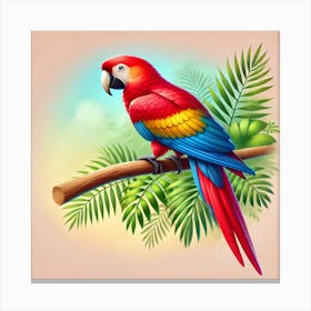 Parrot On A Branch 1 Canvas Print