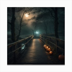 Halloween Bridge Canvas Print