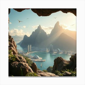 View From A Cave Canvas Print