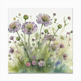 Wild Flowers flower plants painting art print Canvas Print