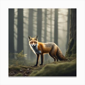 Red Fox In The Forest 33 Canvas Print