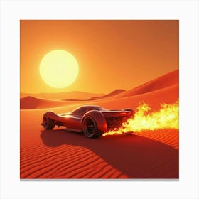 Futuristic Formula Car Blazing Across A Bright Red Desert Under A Scorching Sun 1 Canvas Print