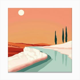 A Pamukkale In Turkey Minimal Illustration 1720349382 4 Canvas Print