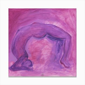 Male Nude Purple 1 - man homoerotic adult mature gay art mauve hand painted figure Canvas Print