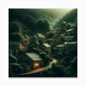 Village At Night Canvas Print