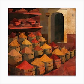 Spices In A Shop Canvas Print