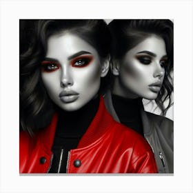 Black And Red Makeup Canvas Print