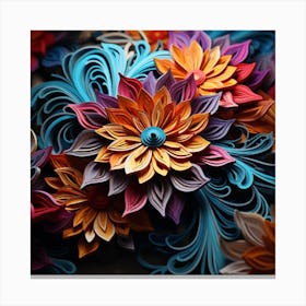Quilling Flowers Canvas Print