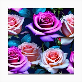 Roses Wallpaper 13 Canvas Print