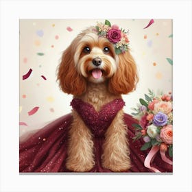 Wedding Dog Canvas Print