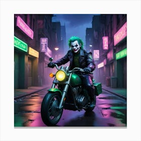 Joker On A Motorcycle 20 Canvas Print