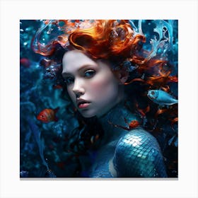 Watercolor Evil Mermaids Studio Photography Complex Details High Detail Canvas Print