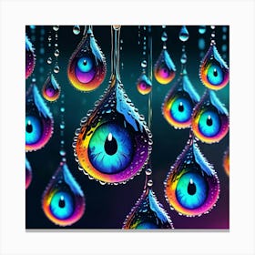 Rainbow Drops with Eyes Canvas Print