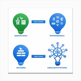 Conceptual Icons Depicting Business Decision Making Process From Strategic Planning To Final Approva 2 1 Canvas Print