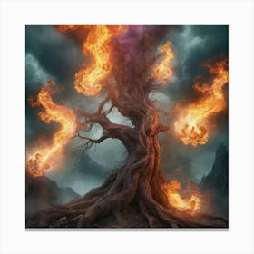 Tree Of Fire Canvas Print