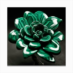 Green Malachite Flower Canvas Print