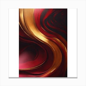 Abstract Red Gold Painting Canvas Print