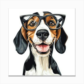 Beagle With Glasses 3 Leinwandbild