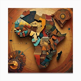 Africa Map 1 Canvas Print