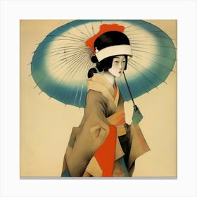 Japanese woman with an umbrella 6 Canvas Print