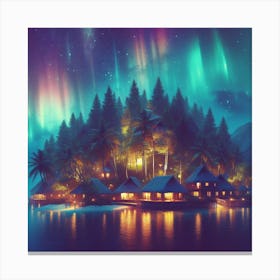ethereal and dreamlike depiction of the Northern Lights, 1 Canvas Print